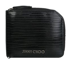 Jimmy Choo Croc Effect Card Holder, Leather, Black, MII, 2*